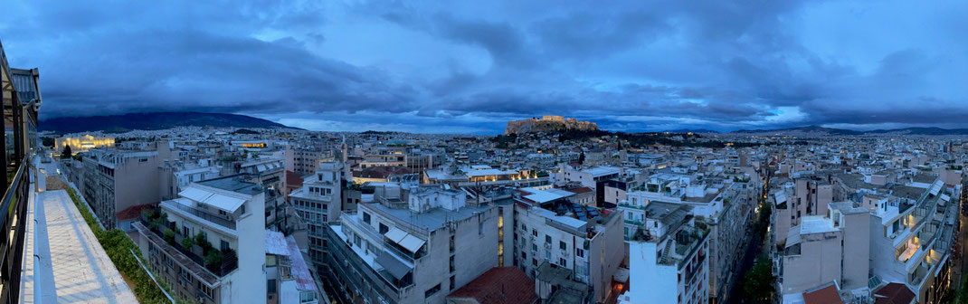 Panorama Foto von Dachterrasse Hotel Astor, Frühstück vor Rückflug