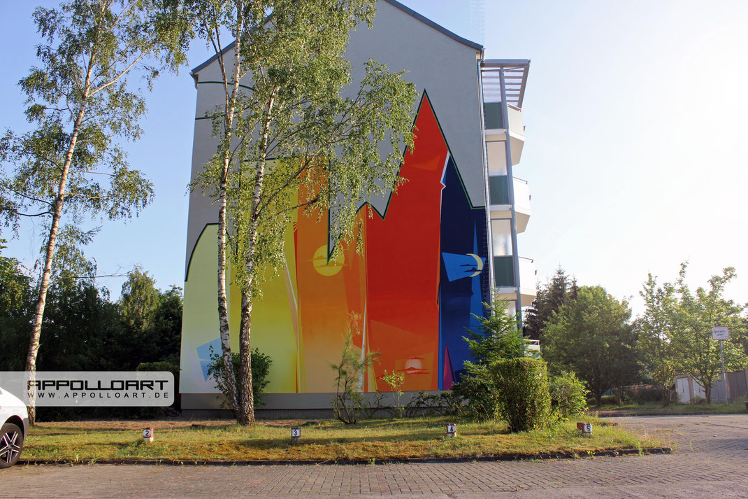 Stromhaus Hauswand Fassadengiebel Graffitikünstler gemaltes Bild