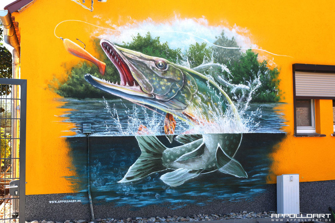 Graffiti an der Hauswand Airbrush im Eigenheim