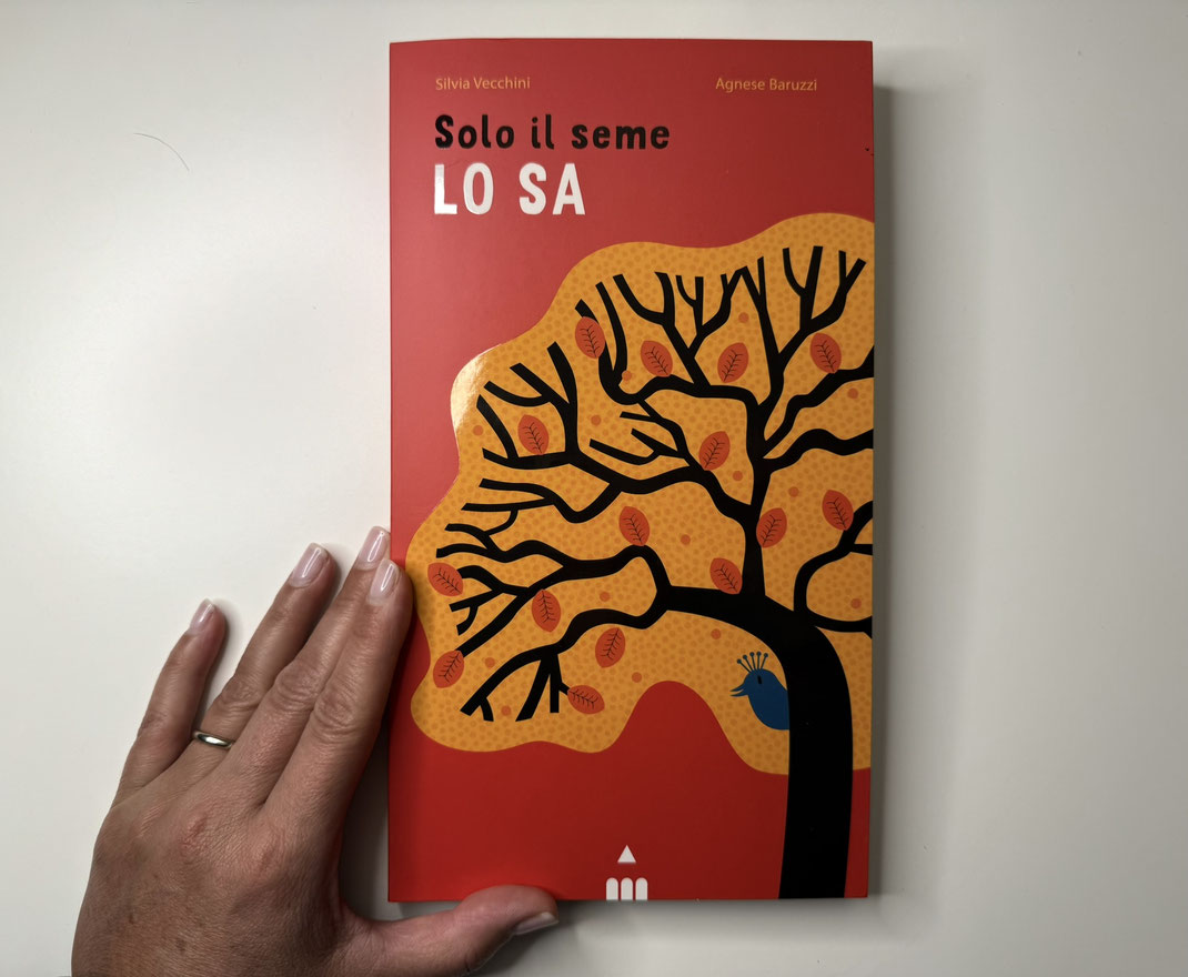 Copertina del libro Solo il seme lo sa, libro pop-up per bambini di Silvia Vecchini e Agnese Baruzzi, Lapis Edizioni.