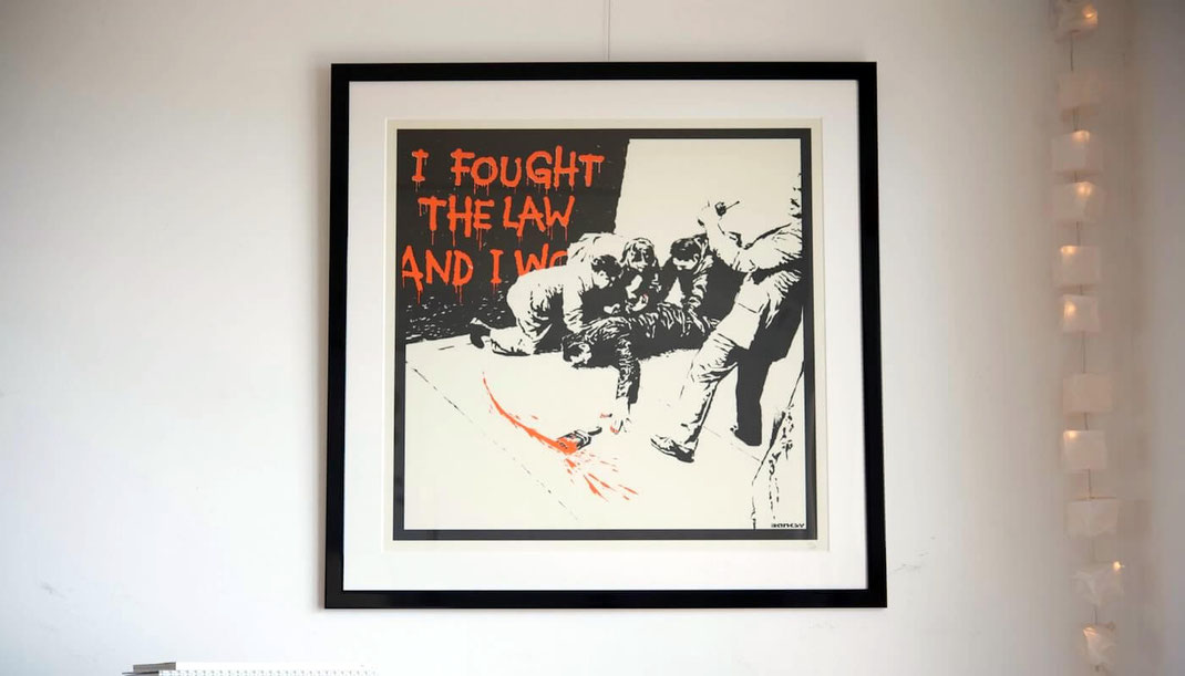 Banksy I Fought The Law 額縁 Eternity Black
