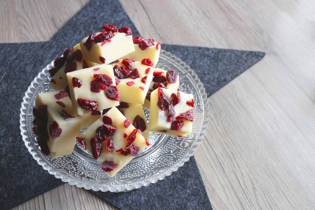 cranberry white chocolate fudge