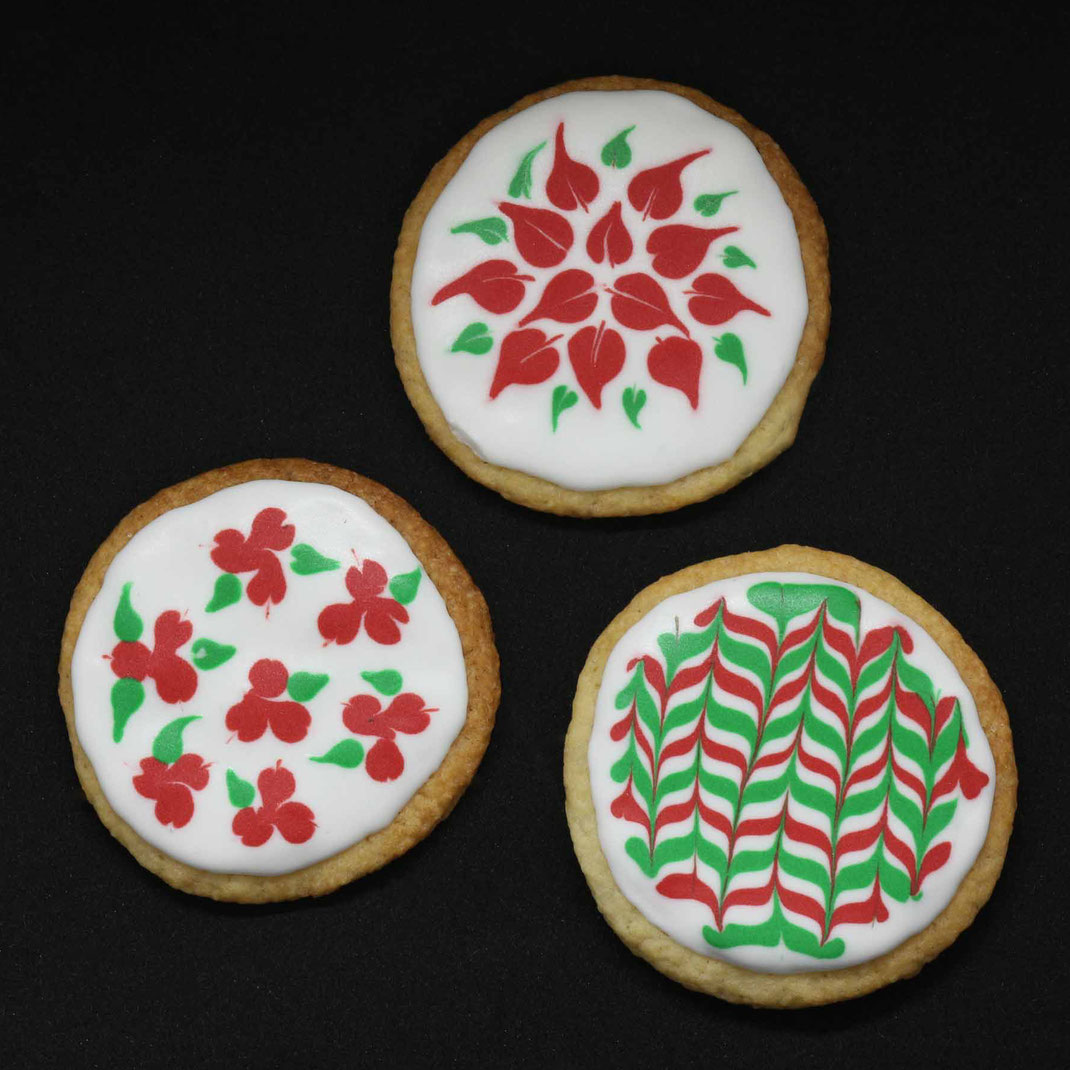 christmas pattern cookies - 3 ways