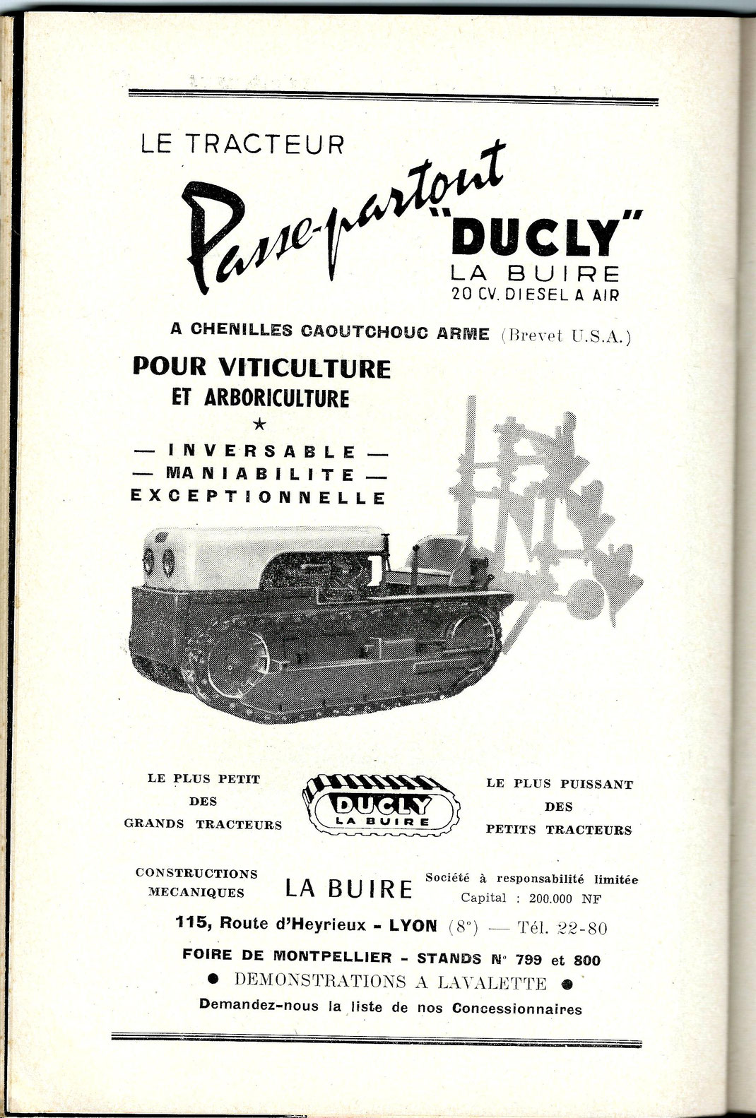 Sur un livret Motoviticulture de 1960