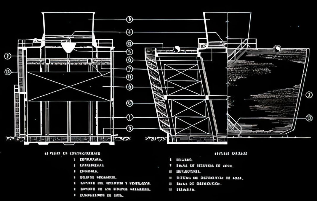 Estos son los componente de una Torre de Enfriamiento