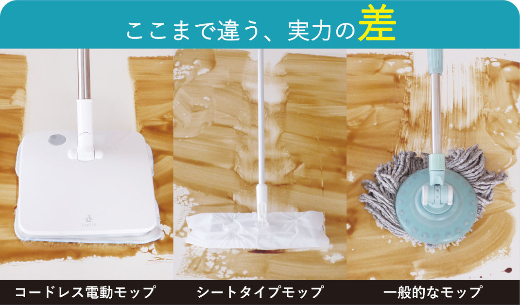 コードレス電動モップ(水スプレー機能付き)|床掃除をもっと気軽に
