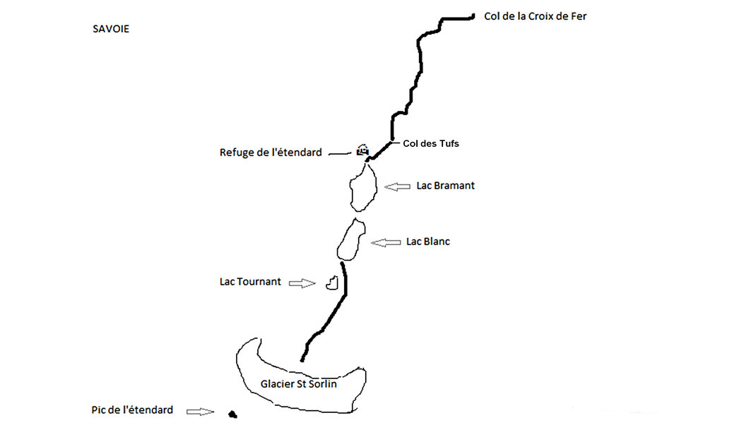 Map hiking Glacier de St Sorlin - Alps - France
