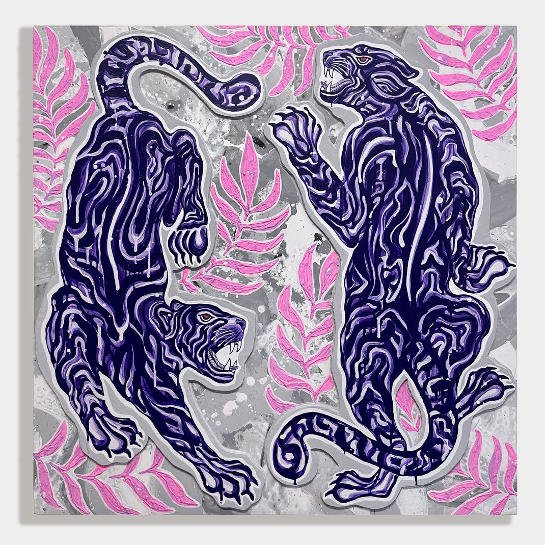 Tecnica mista su tela (mixed media on canvas) 100x100cm -2024-