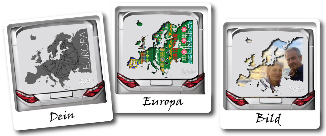 Europa Beschriftung für Wohnmobile Camper und Vans