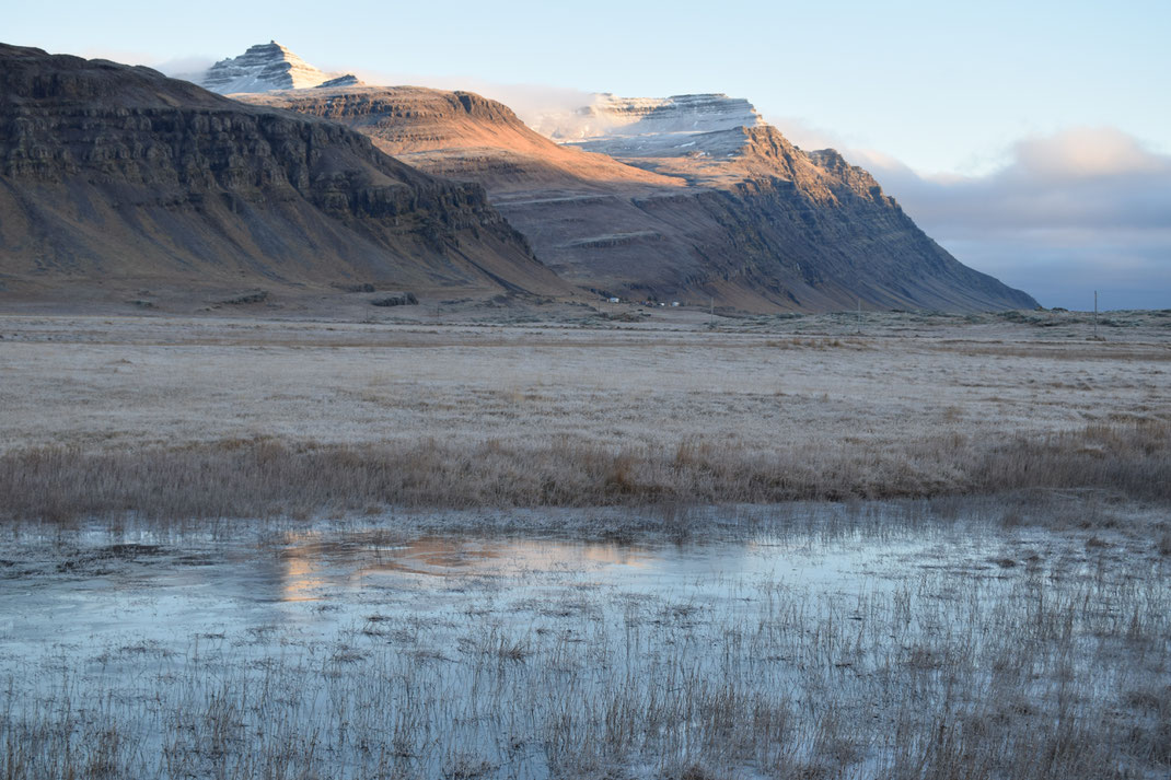 mountains and ice, East Fjords in November, Iceland