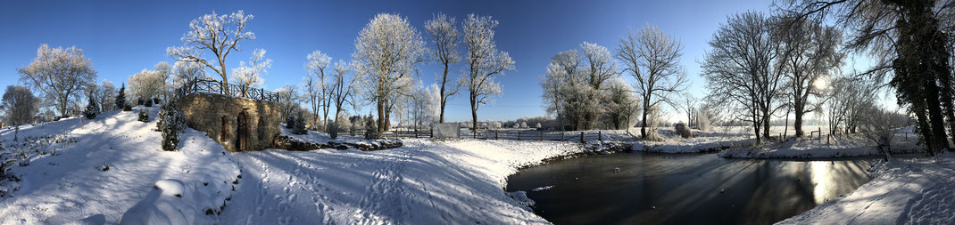 Panorama: Paretzer Grottenberg im Winter