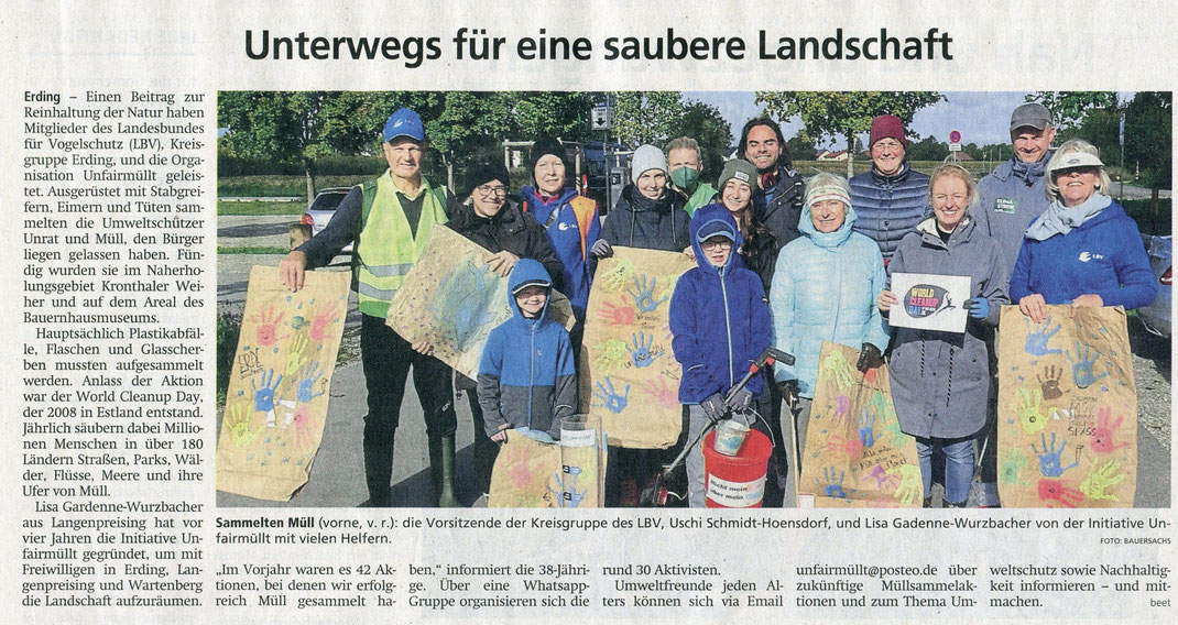 Erdinger Anzeiger Unterwegs für eine saubere landschaft