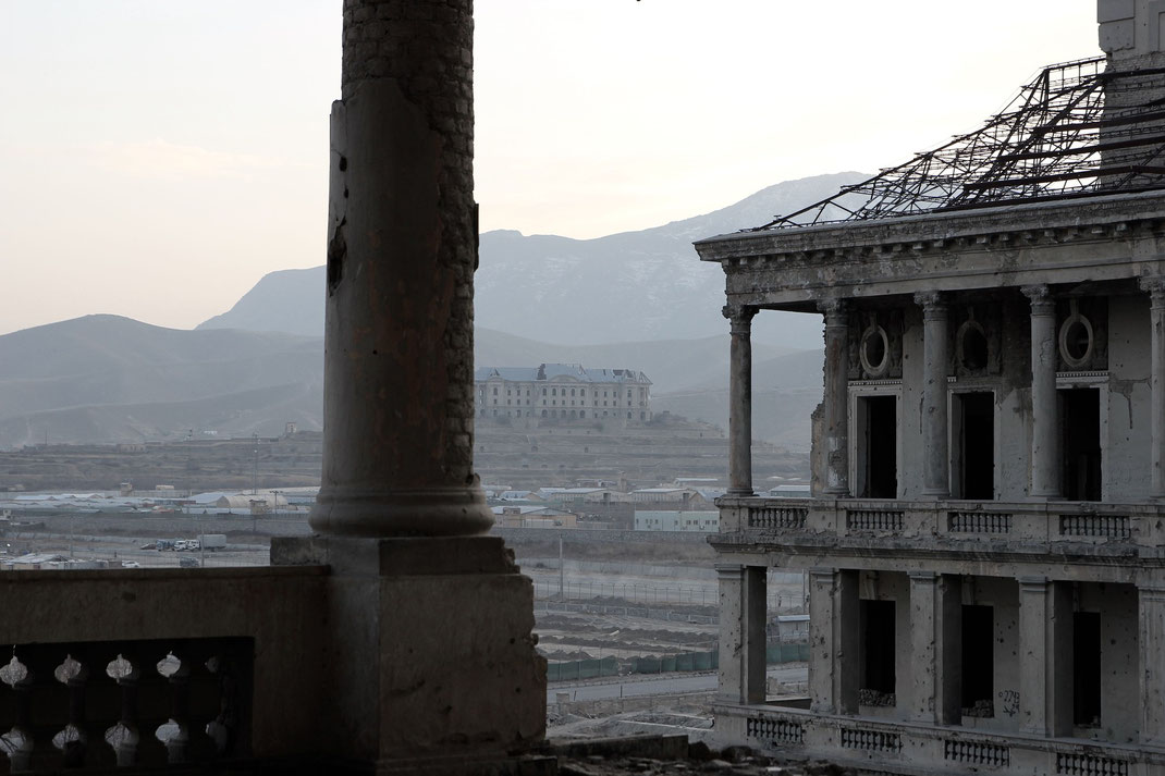 looking at the tajbeg palace from darul aman palace