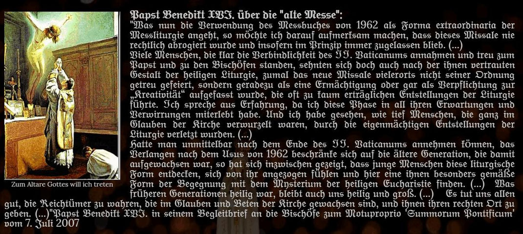 Papst Benedikt XIV über die Alte Messe