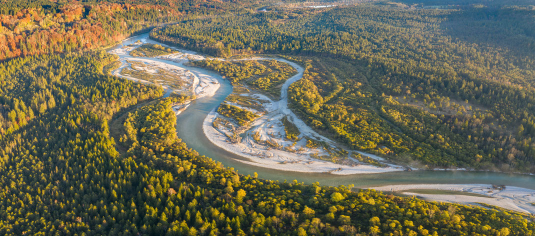 Isar-Mäander bei Wolfratshausen, Foto: Dr. Olaf Broders, LBV Bildarchiv