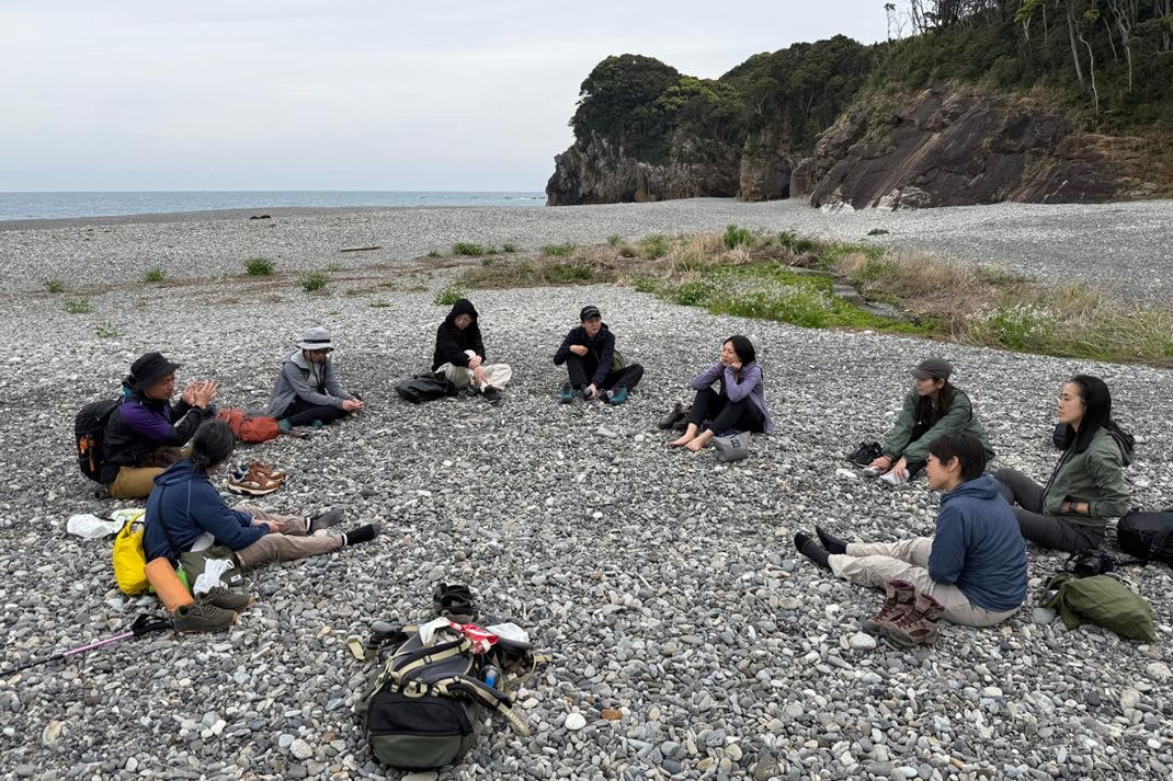 Circle dialog on the coast along Kumano Kodo — sharing what we felt and nurturing connection (Local/Community Program)
