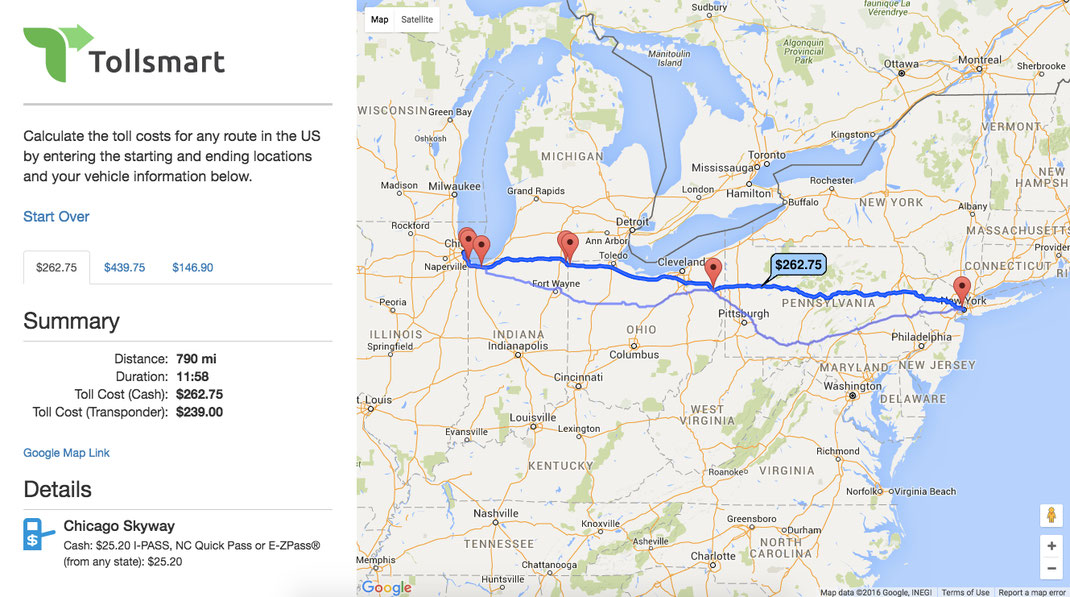 trip and toll calculator