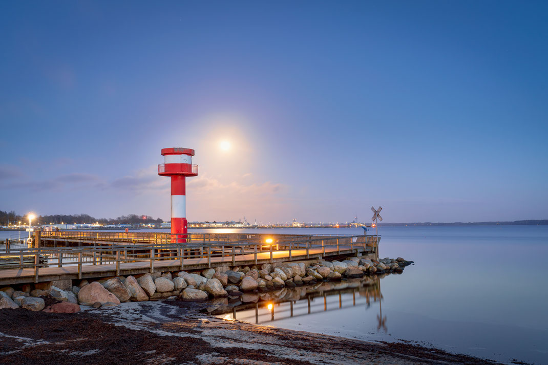 olafpinn-fotografie.de, Eckernförde, Hafen, Leuchtturm, Jachthafen, Mondschein, Vollmond