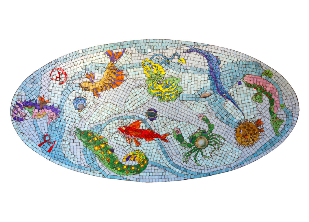 Tisch 180 x 90 cm Murano Glas Mosaik 1991