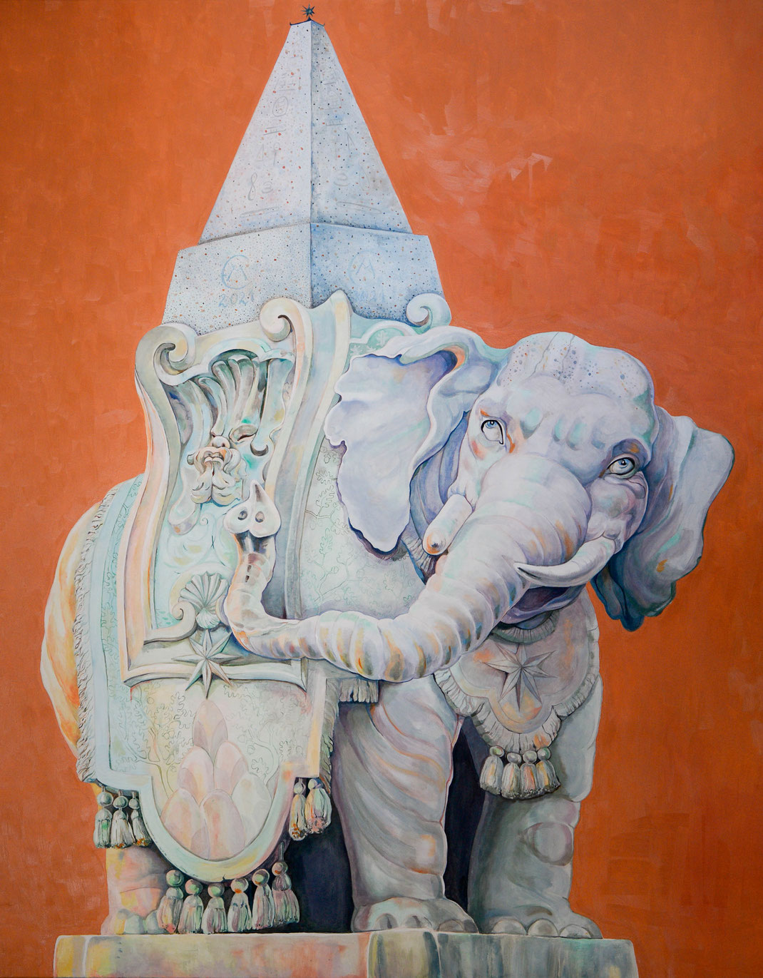 Berninis Elefant Öl auf Leinwand 120 x 170