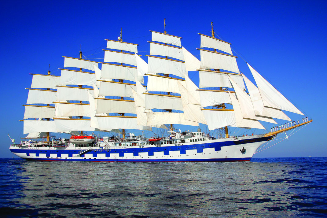 Traum-Segelkreuzfahrt im 5-Mast-Großsegler "SY Royal Clipper" von Reederei Star Clipper - Buchung und Beratung Kreuzfahrtbüro Reiselotsen HafenCity Hamburg