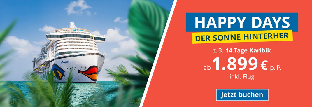 Karibik Reisen 2026 inclusive Flug oder gleich ab/bis Hamburg | Große Auswahl Karibik Kreuzfahrten von AIDA, Mein Schiff, MSC Cruises, Costa und Nicko Cruises 2026-2027 beim Reisebüro Reiselotsen zu buchen
