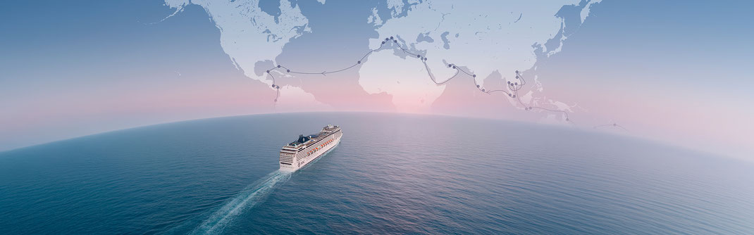 MSC Magnifica auf dem Weg zur MSC Weltreise 2028 - Beratung und Buchung beim Reisebüro Reiselotsen HafenCity Hamburg Tel. 040-43 74 74