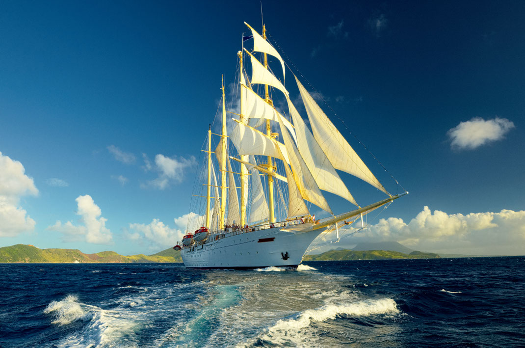 Windjammer Segelkreuzfahrten mit Großseglern 2026-2027 - Segelreisen von Star Clippers, Windstar Cruises, Sea Cloud, Ponant in Karibik, Mittelmeer, Kanarische Inseln und Südsee - Buchung Reisebüro Reiselotsen HafenCity Hamburg