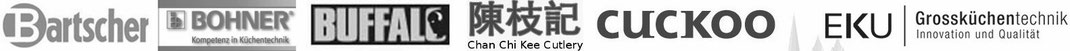 Wir vertreiben Waren von Bartscher, Bohner, Buffalo, Chan Chi Kee (CCK), Cuckoo und EKU Großküchentechnik