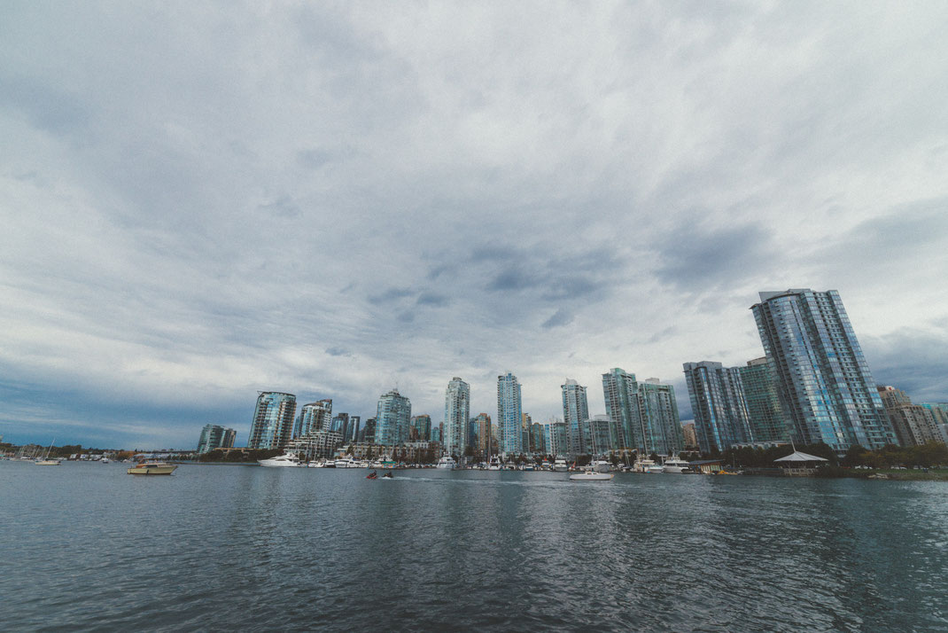Skyscrapers at the shore of False Creek