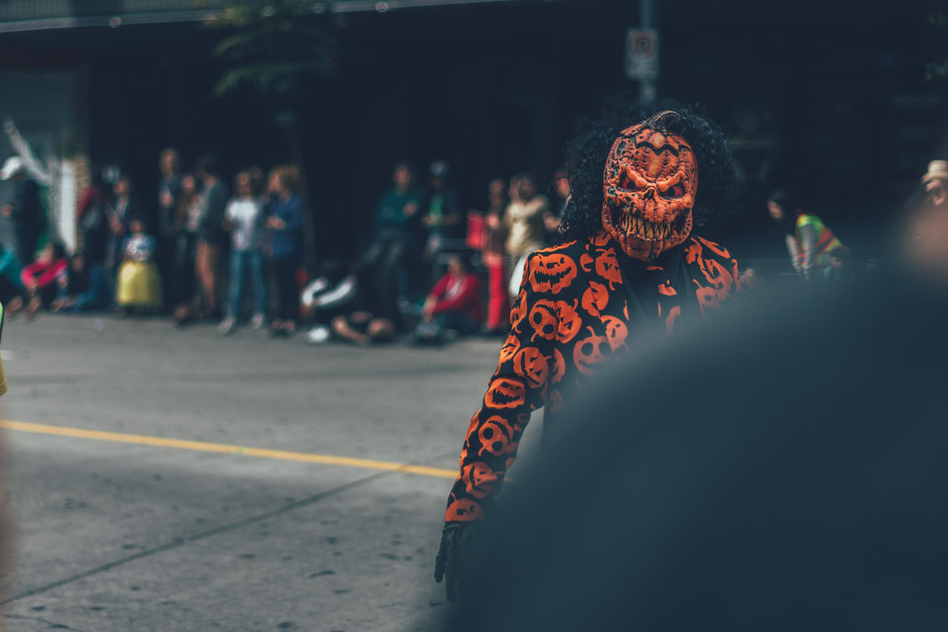 Jack O'Lantern looking into the camera