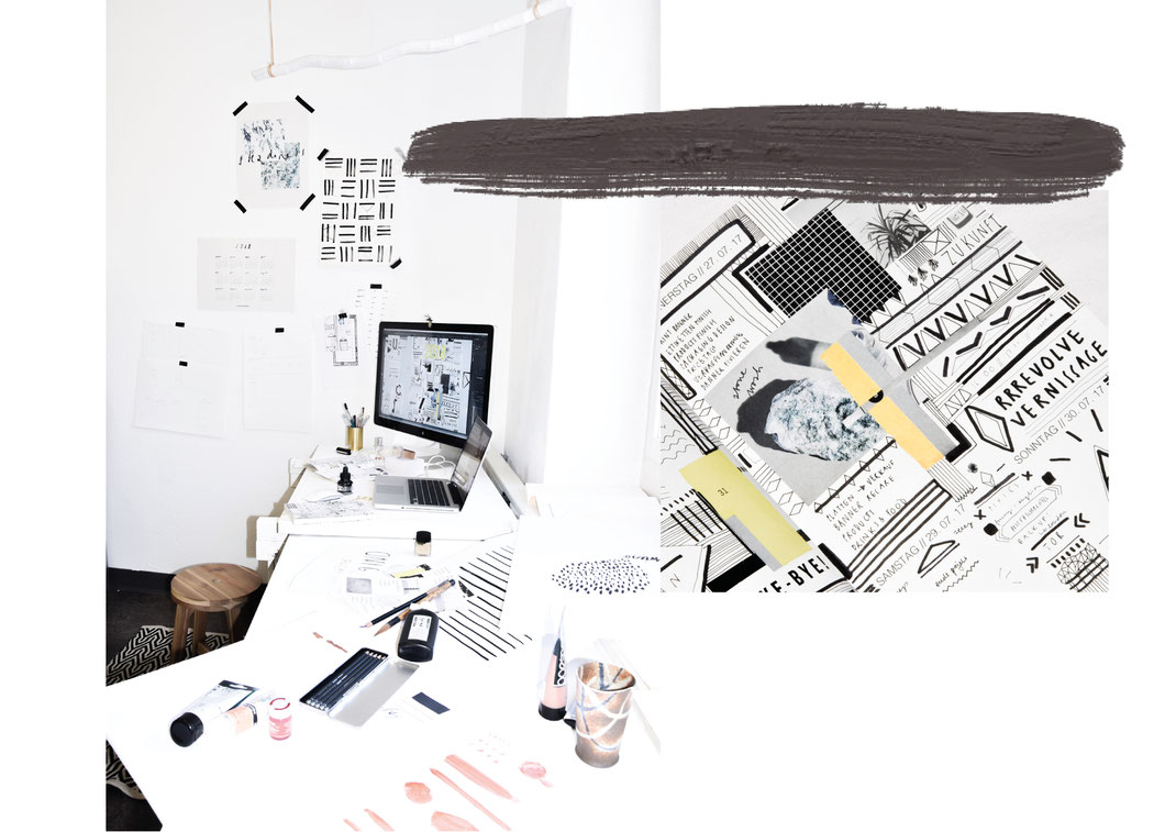 WORKING MODE! Like this my work desk in my studio in Zürich looks like when I'm working on the new design for the PLANNER 2018! So excited! Feels a bit weird tough to already paint and illustrate dates from 2018 - it's still summer.