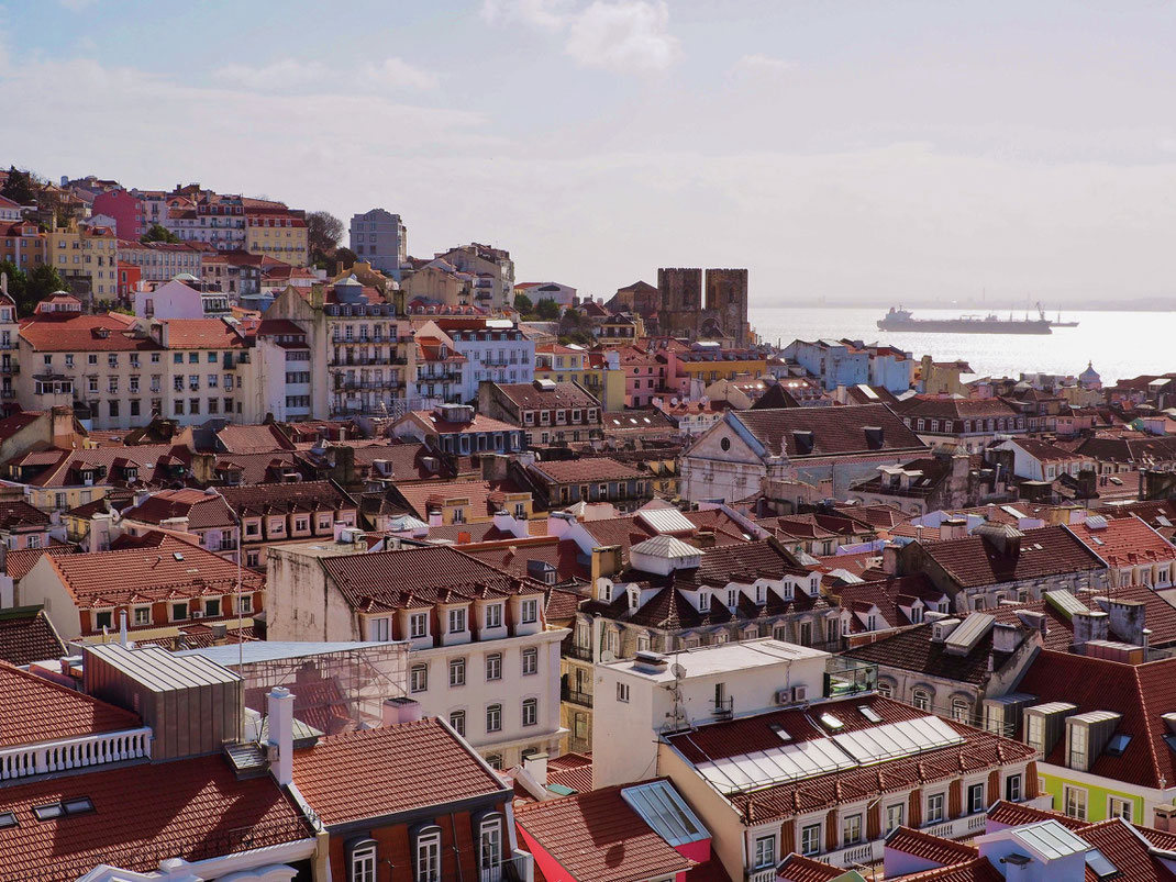 Amazing view of Lisbon from the Elevador de Santa Justa