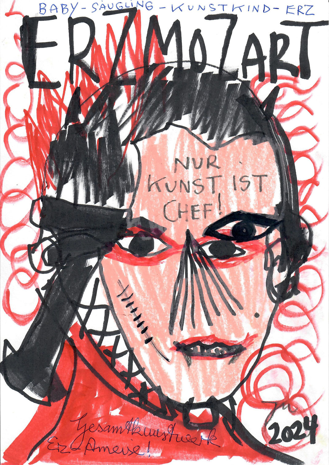 Jonathan Meese Kunstwerk Mozart artwork 