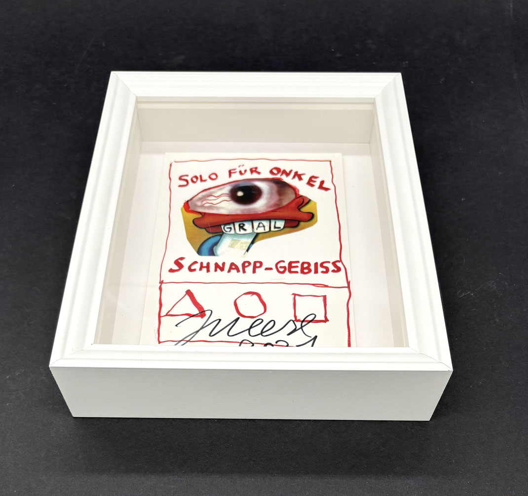Jonathan Meese Epherma original signierte Vernissagekarte 