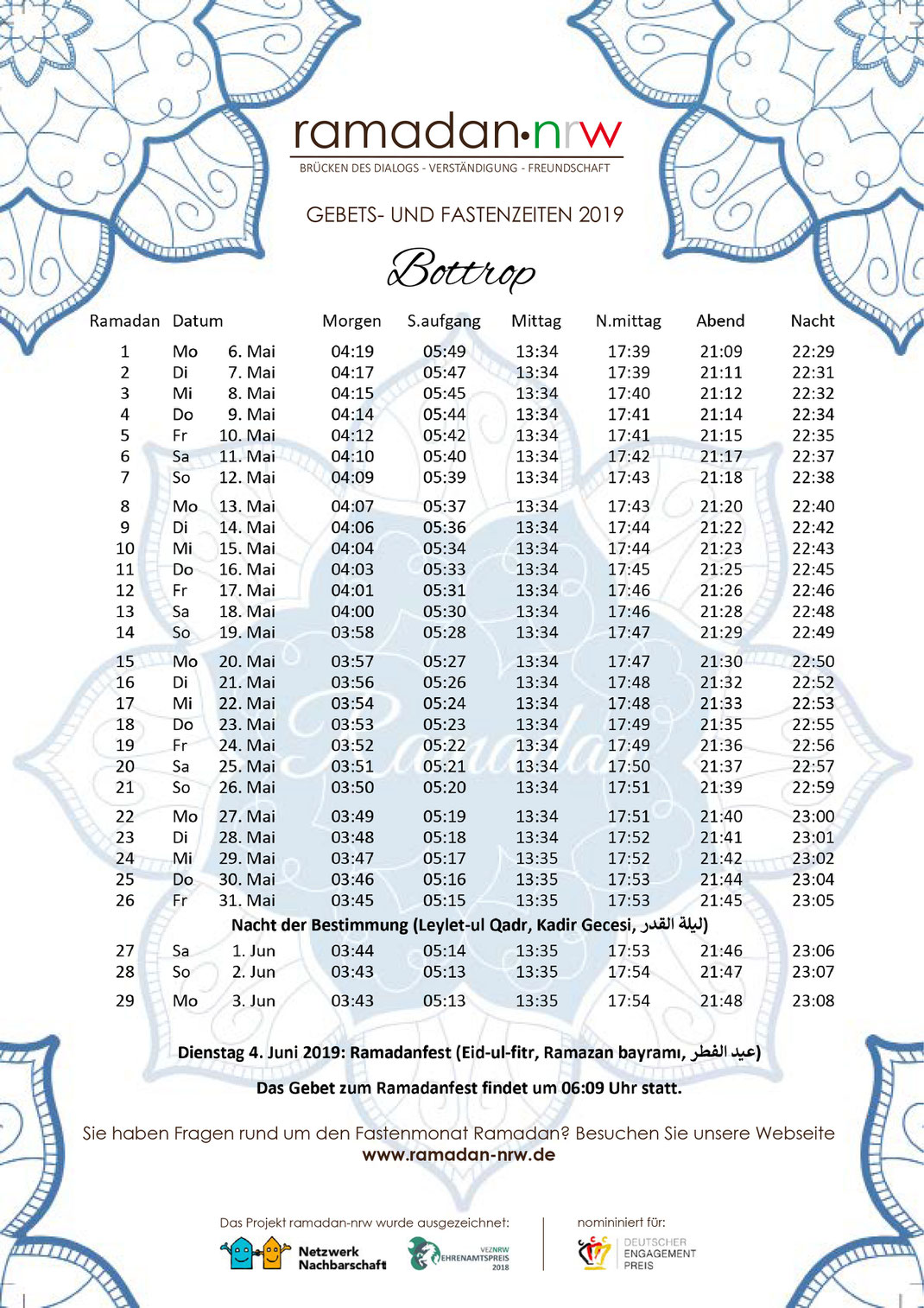 Ramadan 2022 Deutschland Kalender