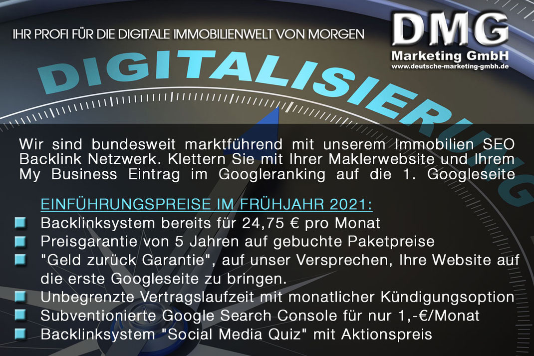 BACKLINK NETZWERK SEO IMMOBILIEN MARKETING IMMOBILIENMAKLER