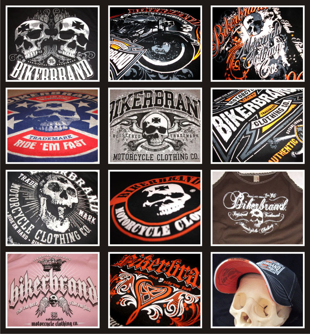 Bikerbrand t-shirt, collage