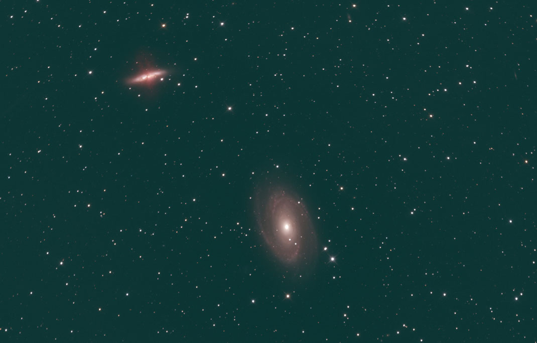 M81 Bode Galaxie (rechts) und M82 Zigarren Galaxie (links)