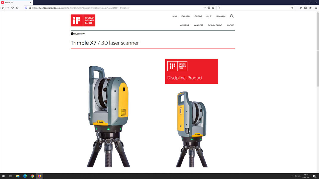 Trimble X7, 3D Laserscanner, Industriedesign, Ideation, Usability, if Design Award 2021, Winner, ART-KON-TOR Agenturgruppe