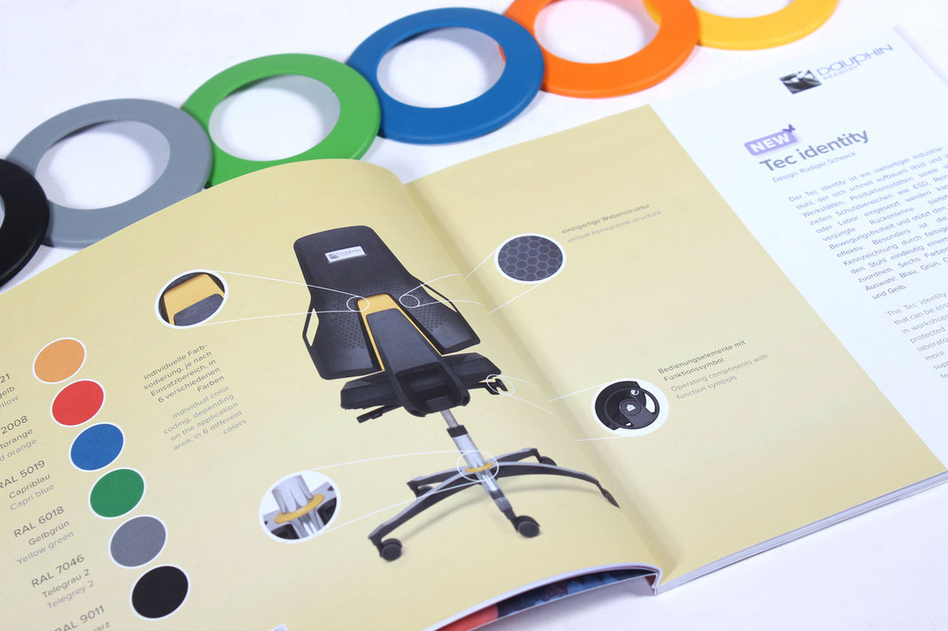 Tec identity, Arbeitsstuhl, Dauphin Industry, Design, Rüdiger Schaack, Dauphin Human Design Group, Werkstatt, Labor, Reinraum, Produktion, ESD