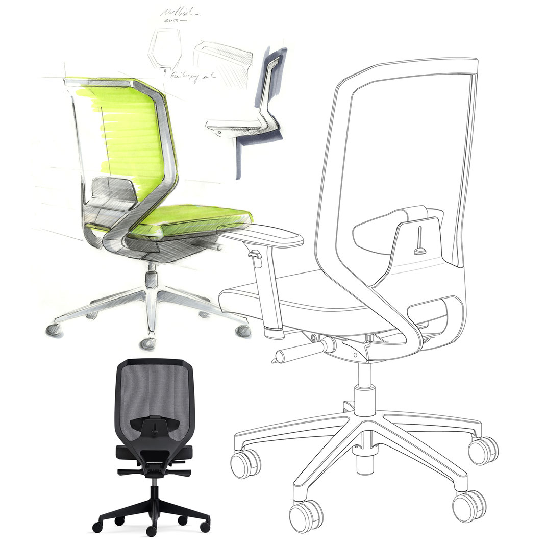 Entrylevel Chair, Drehstuhl, Preiseinstieg, Netz, Design, mesh backrest