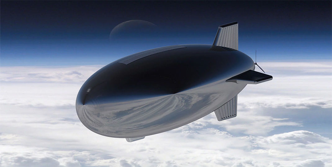 блискучий дирижабль у стратосфері