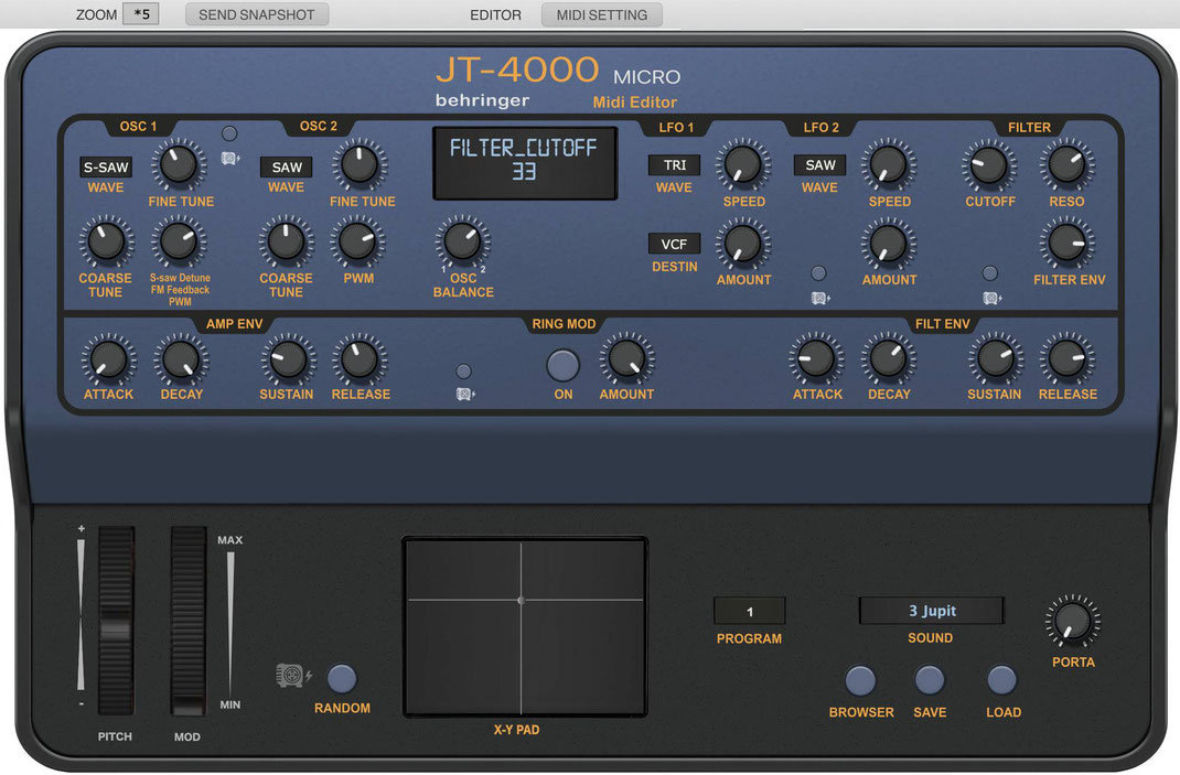 Behringer JT-4000 Editor and Soundbank