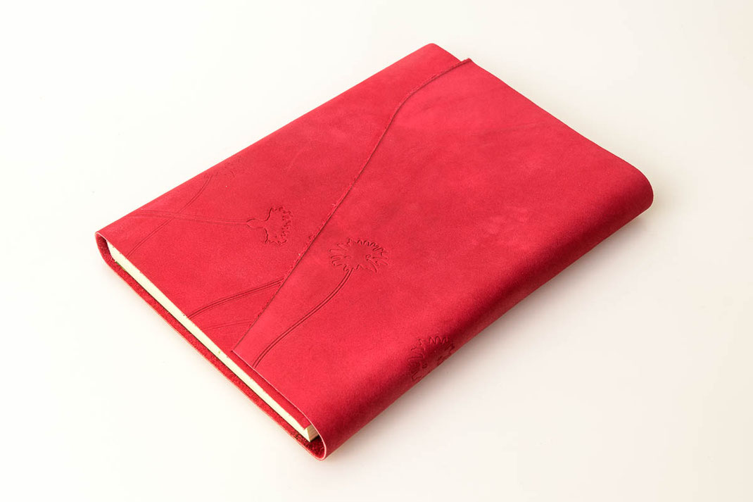 Klappe Leder Blankobuch