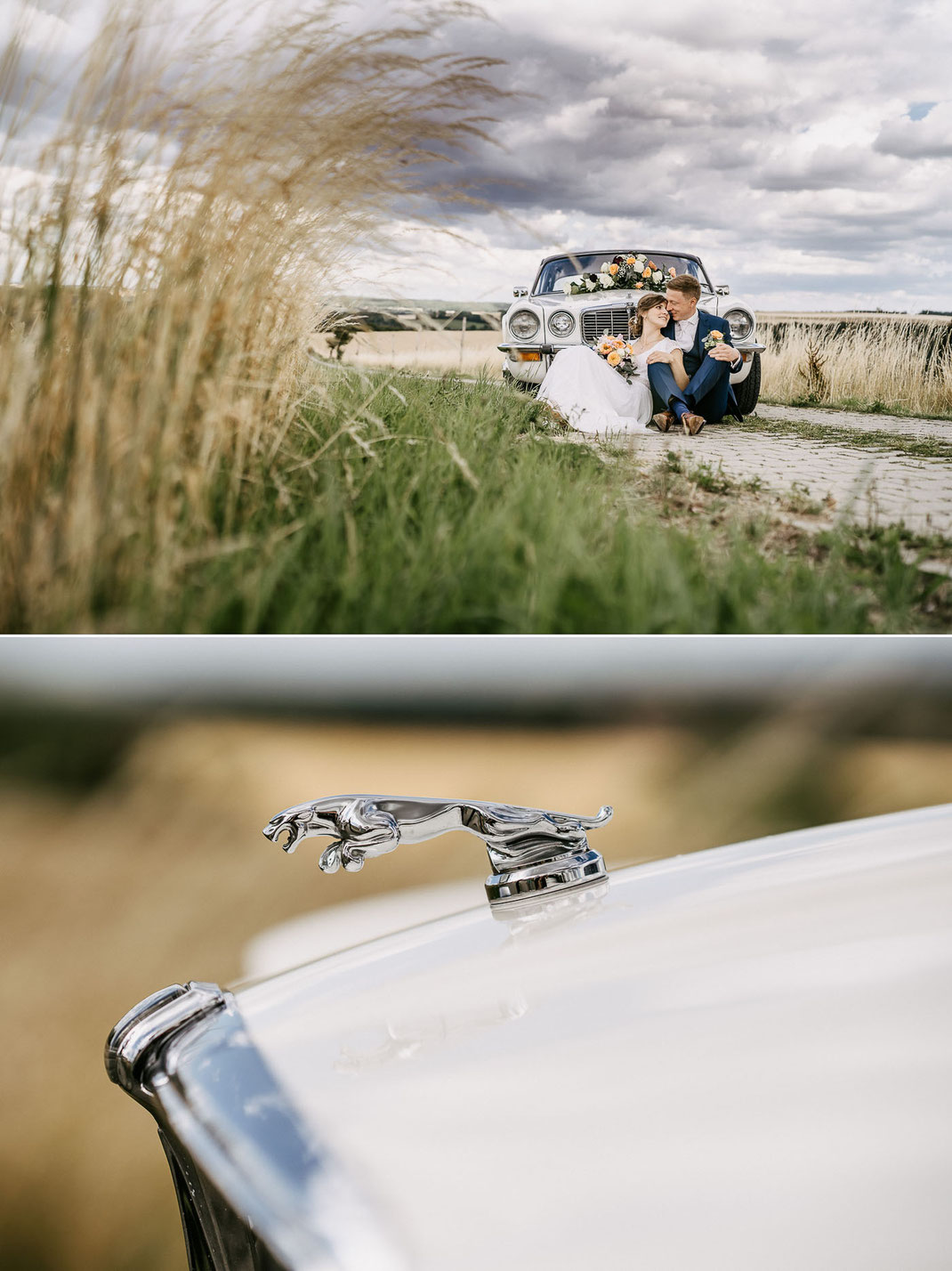 Lachendes Brautpaar beim Shooting – ungestellte Momente eingefangen vom Hochzeitsfotografen.