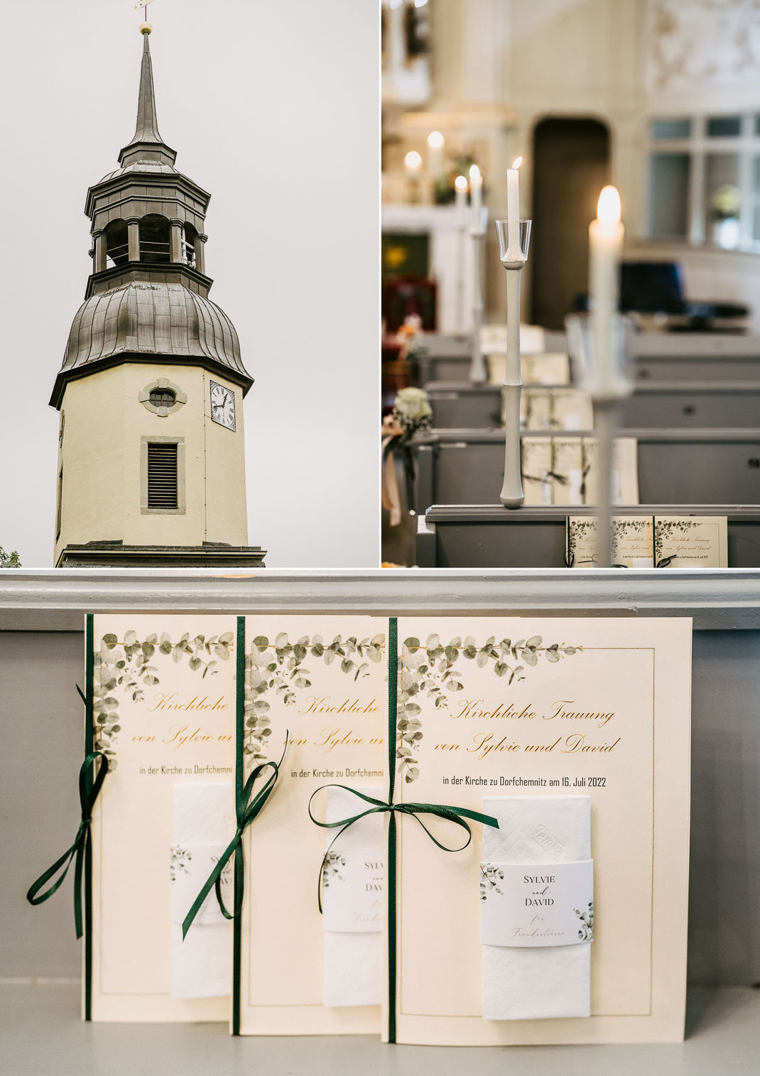 Architektur & Stimmung: Romantische Regenhochzeit im Osterzgebirge: Die historische Kirche Dorfchemnitz bei Sayda als Hochzeitskulisse.