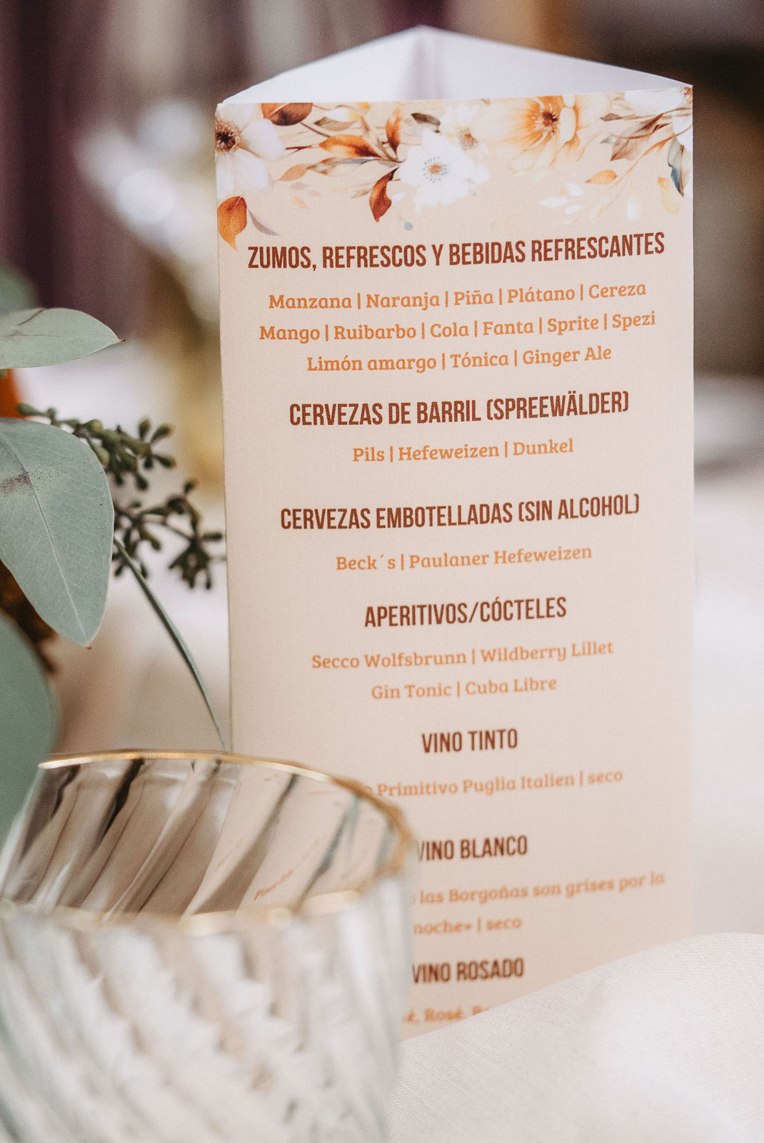 Die Getränkekarte im Restaurant von "Das Wolfsbrunn"