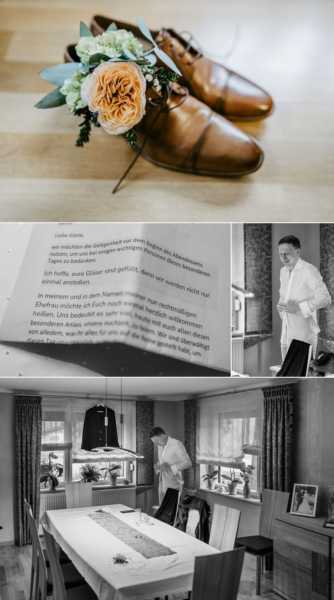 Detailaufnahme Bräutigam-Accessoires: Getting Ready Bräutigam im Osterzgebirge: Hochzeitsfotograf Dresden setzt Manschettenknöpfe und Uhr in Szene.