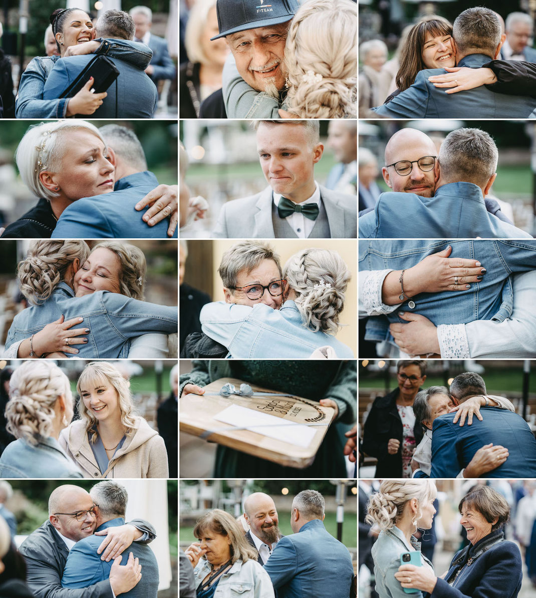 gratulationen und freudentränen zur hochzeit im waldhof börnichen, fotografiert von hochzeitsfotograf ben pfeifer aus dem erzgebirge